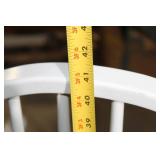 White Wooden Rocking Chair with Natural Wood Seat