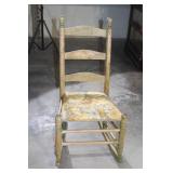 Vintage Wooden Rocking Chair with Floral Upholstery
