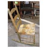 Vintage Wooden Rocking Chair with Floral Upholstery