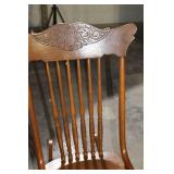 Vintage Wooden Rocking Chair with Decorative Backrest