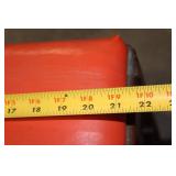 Vintage Red Upholstered Wooden Bench