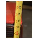 Vintage Red Upholstered Wooden Bench