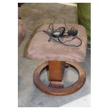 Brown Suede Recliner Chair with Ottoman and Massage Function