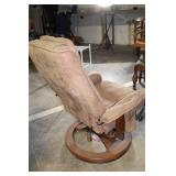 Brown Suede Recliner Chair with Ottoman and Massage Function