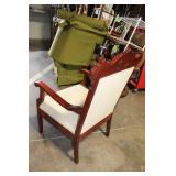 Antique Wooden Armchair and Settee Set with Carved Detailing