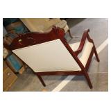 Antique Wooden Armchair and Settee Set with Carved Detailing