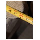 Vintage Beige Wingback Armchair with Wooden Legs