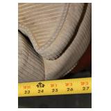 Vintage Beige Wingback Armchair with Wooden Legs