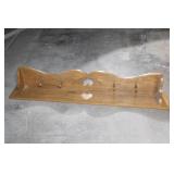 Wooden Wall-Mounted Coat Rack with Heart and Leaf Carving