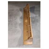 Wooden Wall-Mounted Coat Rack with Heart and Leaf Carving