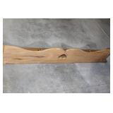 Wooden Wall-Mounted Coat Rack with Heart and Leaf Carving