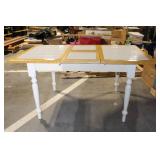 Expandable Wood and Tile Dining Table with Leaf
