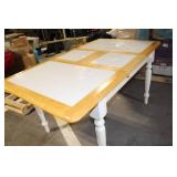 Expandable Wood and Tile Dining Table with Leaf
