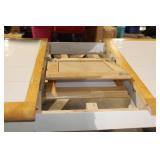 Expandable Wood and Tile Dining Table with Leaf