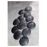 Set of Decorative Metal Wall Sculptures with Floral Design