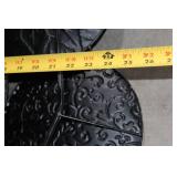 Set of Decorative Metal Wall Sculptures with Floral Design