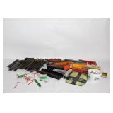 Collection of Vintage Model Train Cars and Accessories