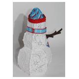 Decorative Lace Snowman Figurine with Hat and Scarf