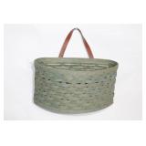 Longaberger Handwoven Basket with Lid and Woven Trim Basket Set