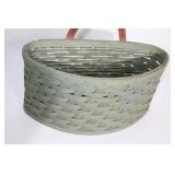 Longaberger Handwoven Basket with Lid and Woven Trim Basket Set