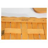 Longaberger Handwoven Basket with Lid and Woven Trim Basket Set