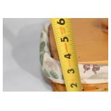 Longaberger Handwoven Basket with Lid and Woven Trim Basket Set