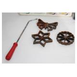 Vintage Rosette Iron Waffle & Patty Shell Molds Set of 5
