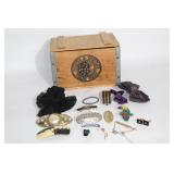 Collection of Vintage Hair Accessories and Trinket Box
