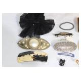 Collection of Vintage Hair Accessories and Trinket Box