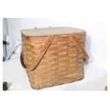 Set of 2 Woven Wood Baskets with Handles