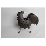 Set of 3 Decorative Rooster-Themed Metal Items