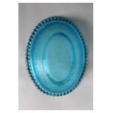 Vintage Blue Glass Hen on Nest Candy Dish
