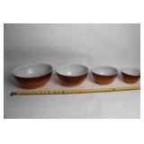 Set of 4 Vintage Pyrex Autumn Harvest Mixing Bowls