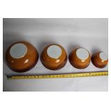 Set of 4 Vintage Pyrex Autumn Harvest Mixing Bowls