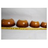 Set of 4 Vintage Pyrex Autumn Harvest Mixing Bowls