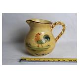 Charming Hand-Painted Ceramic Pitcher with Rooster Design