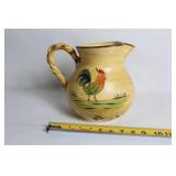 Charming Hand-Painted Ceramic Pitcher with Rooster Design