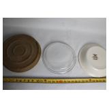 Set of 3 Assorted Baking Pie Dishes - Pyrex, Stoneware, and Pampered Chef