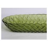 Vintage Green Depression Glass Oval Serving Dish