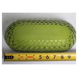 Vintage Green Depression Glass Oval Serving Dish