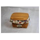 Longaberger Recipe Basket with Wooden Lid and Fabric Liner