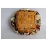 Longaberger Handwoven Basket with Fruit Pattern Liner