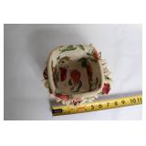 Longaberger Handwoven Basket with Fruit Pattern Liner