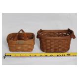 Set of 2 Longaberger Handwoven Wooden Baskets