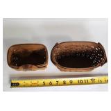 Set of 2 Longaberger Handwoven Wooden Baskets