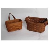 Set of 2 Longaberger Handwoven Wooden Baskets