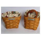 Pair of Longaberger Handwoven Baskets with Fabric Liner