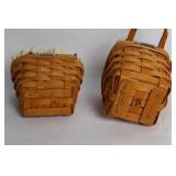 Pair of Longaberger Handwoven Baskets with Fabric Liner