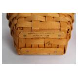 Pair of Longaberger Handwoven Baskets with Fabric Liner