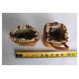 Pair of Longaberger Handwoven Baskets with Fabric Liner